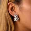 Wholesale Niche Stainless Steel Heart Geometric Electroplated Women's Earrings