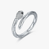 Wholesale Niche Style Animal Snake 925 Sterling Silver Micro Inlaid Adjustable Ring For Women