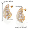 Wholesale Niche Style Drop Shape Titanium Steel 18K Gold Plated Earrings For Women