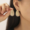 Wholesale Niche Style Drop Shape Titanium Steel 18K Gold Plated Earrings For Women