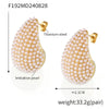 Wholesale Niche Style Drop Shape Titanium Steel 18K Gold Plated Earrings For Women