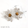 Wholesale Niche Style Flower Shape Stainless Steel 18K Goldplated Earrings For Women