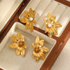 Wholesale Niche Style Flower Shape Stainless Steel 18K Goldplated Earrings For Women