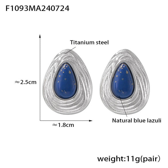 Wholesale Niche Style Geometric Dropshaped Titanium Steel Earrings Electroplated With Gold For Women
