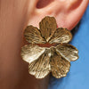 Wholesale Niche Style Geometric Flower Shaped Electroplated Stainless Steel Earrings For Women