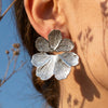 Wholesale Niche Style Geometric Flower Shaped Electroplated Stainless Steel Earrings For Women