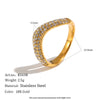 Wholesale Niche Style Geometric Stainless Steel 18K Gold Plated Diamondstudded Ring For Women