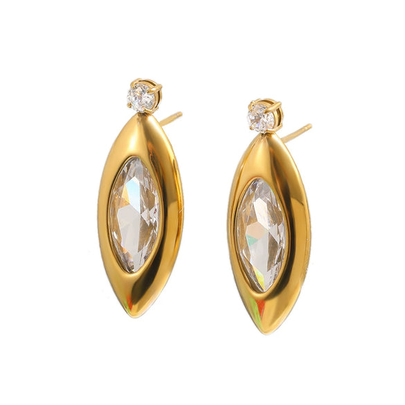 Wholesale Niche Style Geometric Stainless Steel 18K Gold Plated Stud Earrings For Women