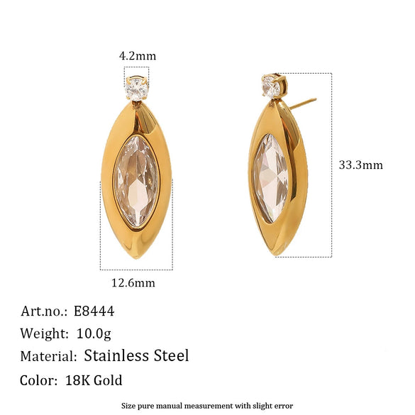 Wholesale Niche Style Geometric Stainless Steel 18K Gold Plated Stud Earrings For Women