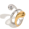 Wholesale Niche Style Geometric Stainless Steel 18K Goldplated Multilayer Snake Ring Jewelry For Women