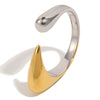 Wholesale Niche Style Geometric Stainless Steel 18K Goldplated Multilayer Snake Ring Jewelry For Women