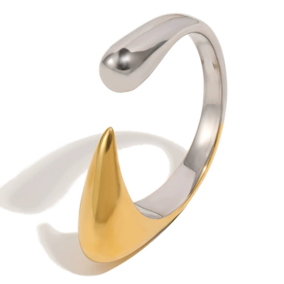 Wholesale Niche Style Geometric Stainless Steel 18K Goldplated Multilayer Snake Ring Jewelry For Women