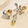 Wholesale Niche Style Geometric Stainless Steel 18K Goldplated Multilayer Snake Ring Jewelry For Women