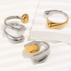 Wholesale Niche Style Geometric Stainless Steel 18K Goldplated Multilayer Snake Ring Jewelry For Women