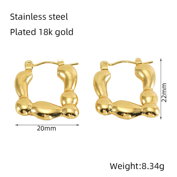 Wholesale Niche Style Heart Pattern 316L Stainless Steel 18K Electroplated Women's Earrings