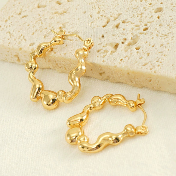 Wholesale Niche Style Heart Pattern 316L Stainless Steel 18K Electroplated Women's Earrings