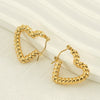 Wholesale Niche Style Heart Pattern 316L Stainless Steel 18K Electroplated Women's Earrings