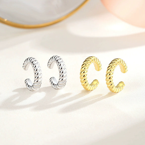 Wholesale Niche Style S925 Silver C And Ushape Geometric Electroplated Ear Bone Clip Earrings For Women