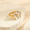 Wholesale Niche Style Stainless Steel 18K Goldplated Enamel Flower Ring For Women