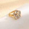 Wholesale Niche Style Stainless Steel 18K Goldplated Enamel Flower Ring For Women