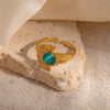 Wholesale Niche Style Titanium Steel Ring With Flower And Geometric Pattern And Electroplating Treatment