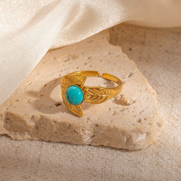 Wholesale Niche Style Titanium Steel Ring With Flower And Geometric Pattern And Electroplating Treatment