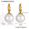 Wholesale Niche Temperament Zircon Beaded Earrings 316L Stainless Steel 18K Real Gold Electroplated Ear Buckle Geometric Style