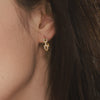Wholesale Niche Temperament Zircon Beaded Earrings With Stainless Steel 18K Real Gold Electroplated Ear Buckle Geometric Style
