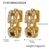 Wholesale Niche Temperament Zircon Beaded Earrings With Stainless Steel 18K Real Gold Electroplated Ear Buckle Geometric Style