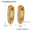 Wholesale Niche Temperament Zircon Beaded Earrings With Stainless Steel 18K Real Gold Electroplated Ear Buckle Geometric Style