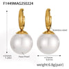 Wholesale Niche Temperament Zircon Beaded Earrings With Stainless Steel 18K Real Gold Electroplated Ear Buckle Geometric Style