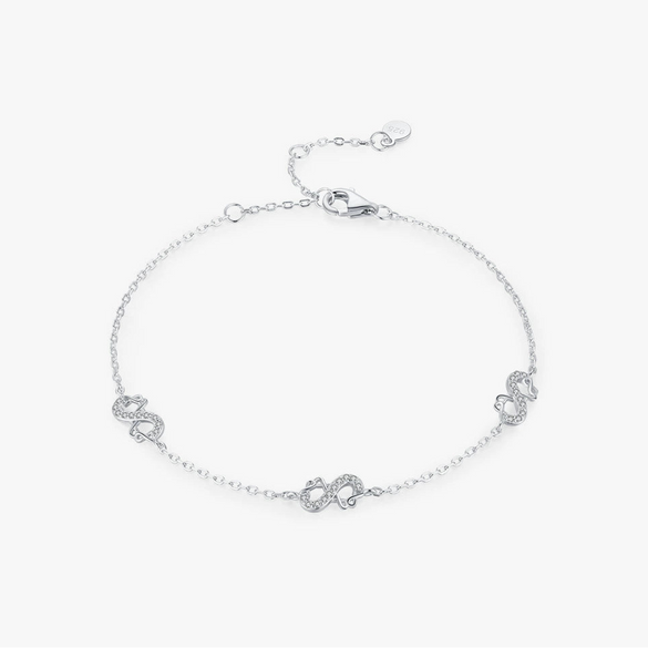 Wholesale Niche Women's Mobius S925 Sterling Silver Inlaid Zircon Bracelet