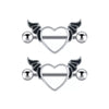 Wholesale Nipple Ring Stainless Steel Geometric Style Electroplating Peach Heart Piercing Jewelry