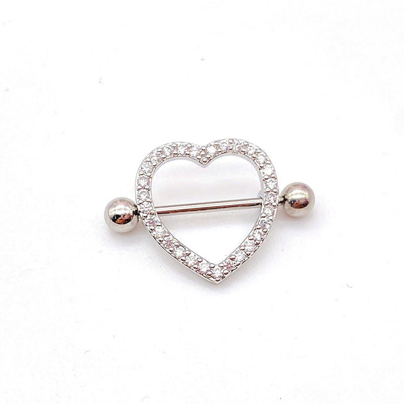 Wholesale Nipple Ring Stainless Steel Moon And Flower Shaped Electroplated For Women