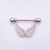 Wholesale Nipple Ring Stainless Steel Moon And Flower Shaped Electroplated For Women