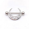 Wholesale Nipple Ring Stainless Steel Moon And Flower Shaped Electroplated For Women