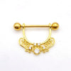 Wholesale Nipple Ring Stainless Steel Moon And Flower Shaped Electroplated For Women