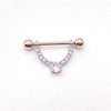 Wholesale Nipple Ring Stainless Steel Moon And Flower Shaped Electroplated For Women