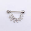 Wholesale Nipple Ring Stainless Steel Moon And Flower Shaped Electroplated For Women