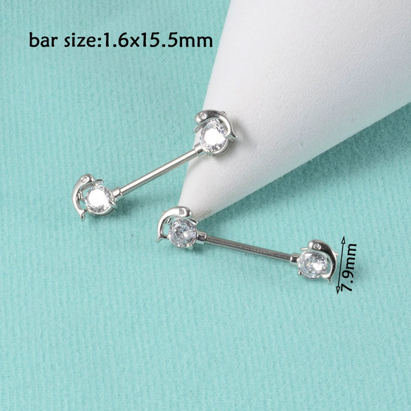 Wholesale Nipple Ring Stainless Steel Zircon Heartshaped Clover Rabbit Animal Snakeshaped Polished