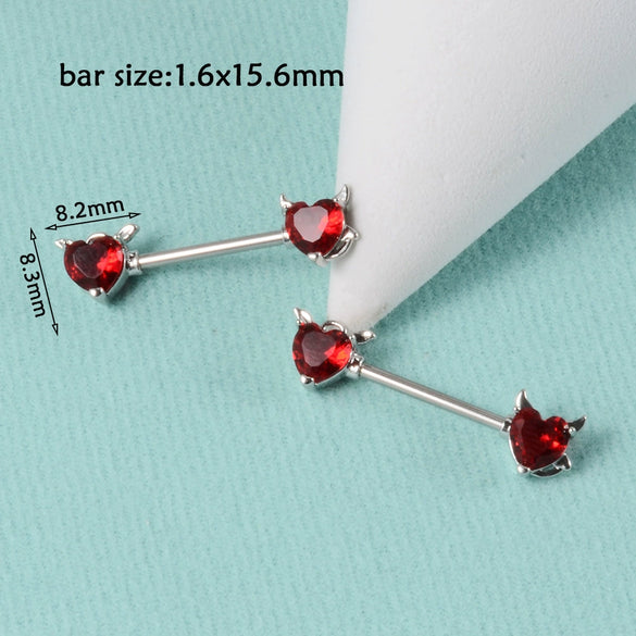 Wholesale Nipple Ring Stainless Steel Zircon Heartshaped Clover Rabbit Animal Snakeshaped Polished