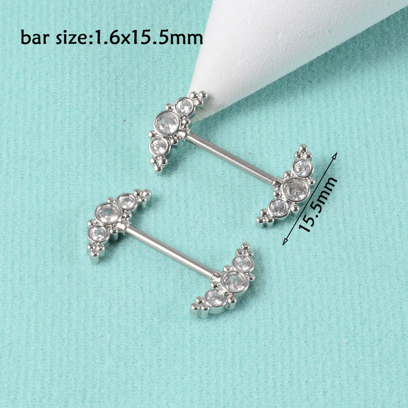 Wholesale Nipple Ring Stainless Steel Zircon Heartshaped Clover Rabbit Animal Snakeshaped Polished