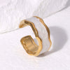 Wholesale Non Fading Titanium Steel And Stainless Steel Open Ring With Geometric Pattern And Electroplating Treatment