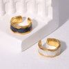 Wholesale Non Fading Titanium Steel And Stainless Steel Open Ring With Geometric Pattern And Electroplating Treatment