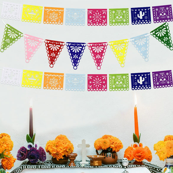 Wholesale Non Woven Hollow Triangle Party Decoration Flag Colorful