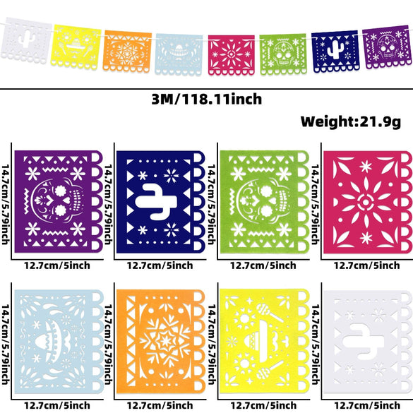 Wholesale Non Woven Hollow Triangle Party Decoration Flag Colorful