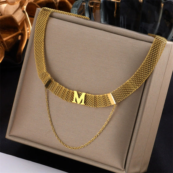 Wholesale Nonfading Electroplated Titanium Steel Jewelry 2Piece Set With Letters Numbers Text Pattern Simple Style Necklace Ring