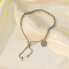 Wholesale Nonfading Fashion Women's Geometric Flower And Insect Pattern Electroplated Titanium Steel Bracelet