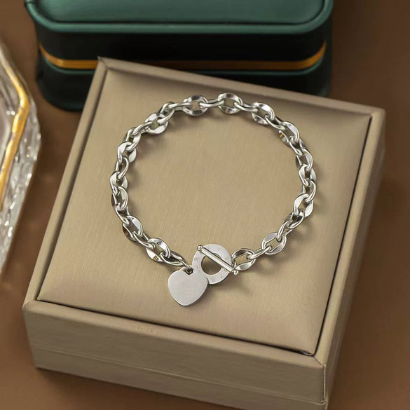 Wholesale Nonfading Fashion Women's Geometric Flower And Insect Pattern Electroplated Titanium Steel Bracelet