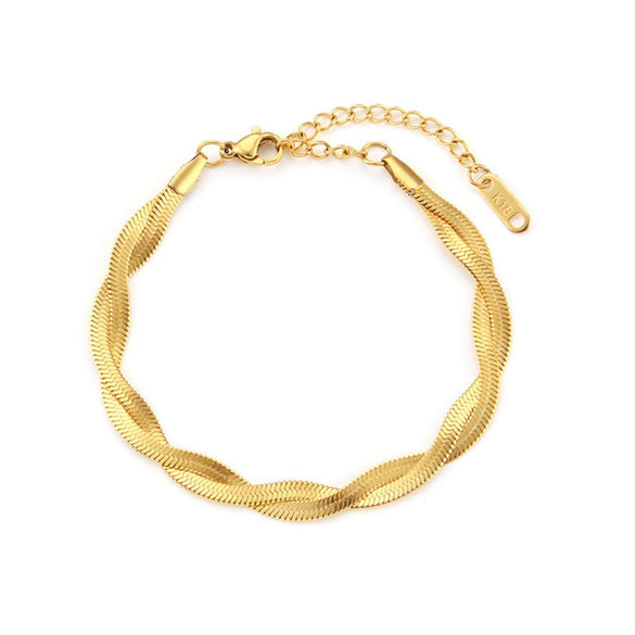 Wholesale Nonfading Fashion Women's Geometric Flower And Insect Pattern Electroplated Titanium Steel Bracelet
